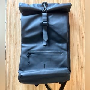 Rains Navy Rolltop Rucksack